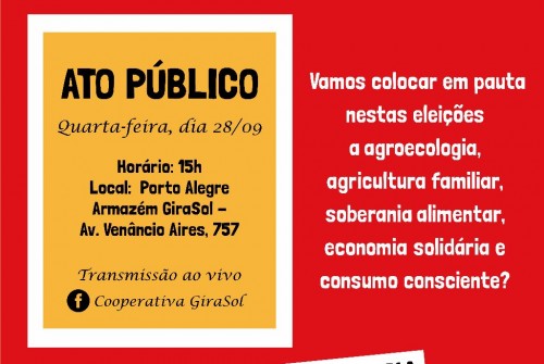 Guayí realiza Ato Público Agroecologia nas Eleições do Rio Grande do Sul